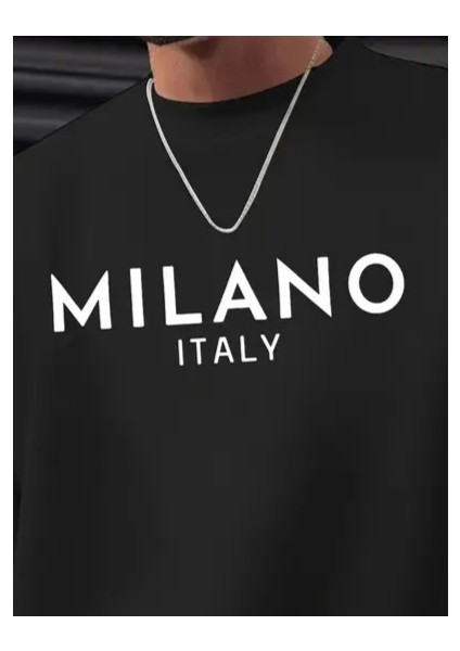 Erkek Uzun Kollu Bisiklet Yaka Milano Yazılı Iki Iplik Bluz fiyatları