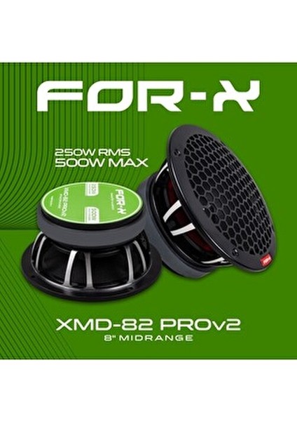 Xmd-82 20 cm Pro Seri Midrange Oto Hoparlör 200 RMS 400 Watt 250-500 W Güç Kapasitesi indirimleri