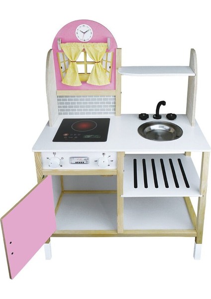 T1012 Ahşap Mutfak Pembe Ledsiz