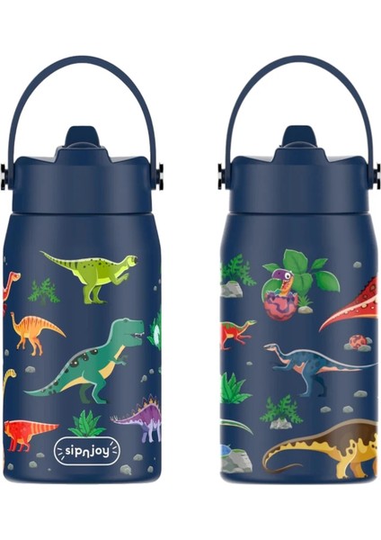- Lil'straw Çocuk Su Termosu | 420 ml - Dino Roar modelleri