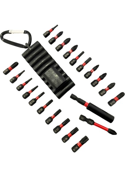 Vandor Bits Uç Matkap Ucu Tornavida Ucu Vidalama Ucu Impact 22 Parça Anahtarlık