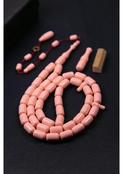 Açık Pembe Usta Işçilik 45 Taneli Eski Fransız Galalit Tesbih fiyatları