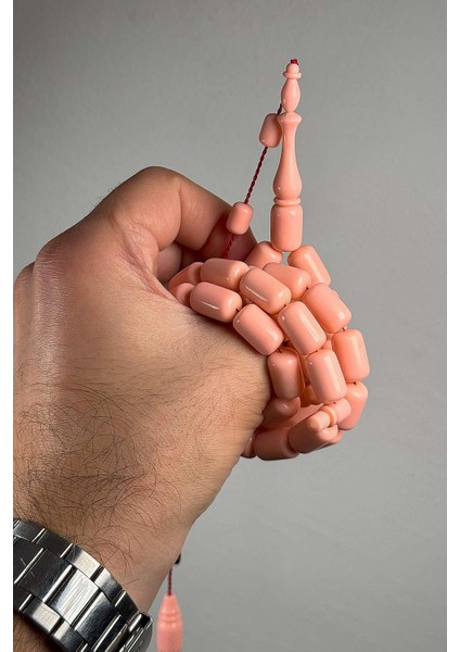 Açık Pembe Usta Işçilik 45 Taneli Eski Fransız Galalit Tesbih fırsatları