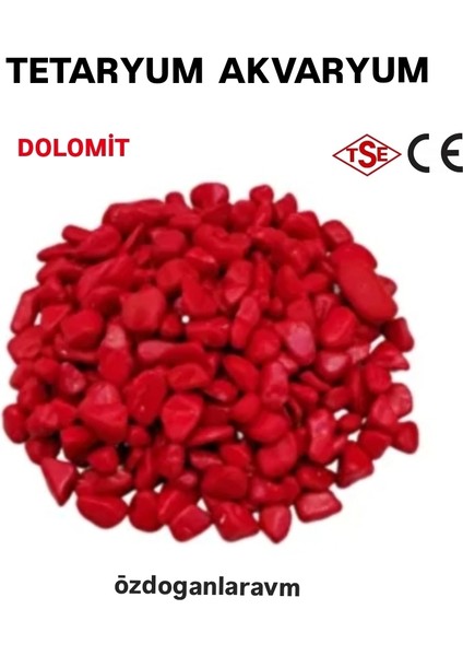 Dolomit Saksı Peyzaj Bahçe Kırmızı 2kg Taş
