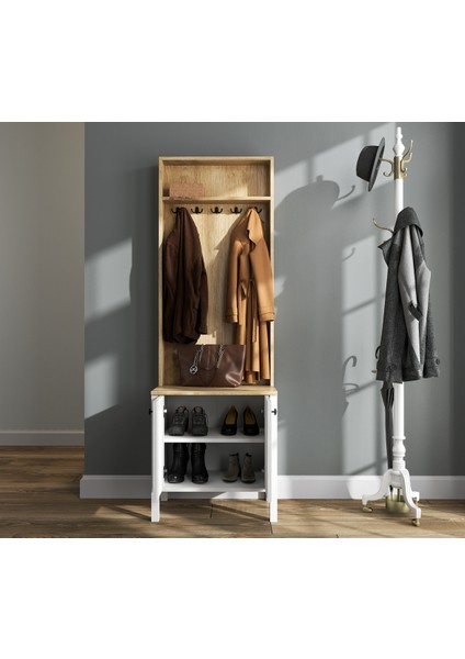 Hunerika Minoa Portmanto -Wood Beyaz-Minifiks Bağlantılı modelleri