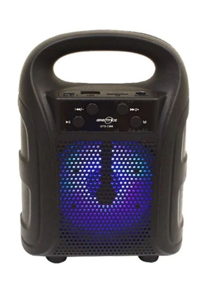 Tutmalı Mini Hoparlör Işıklı Taşınabilir Bluetooth Wireless Radyolu Sd Kart ve USB Girişli Hoparlör (5224)