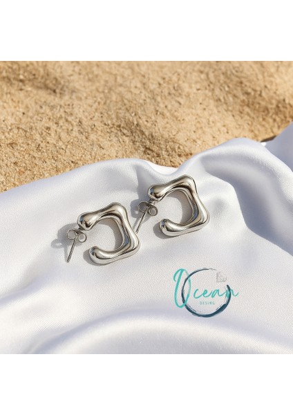 Çelik Gümüş Renk Minimal Bubble Küpe indirimleri