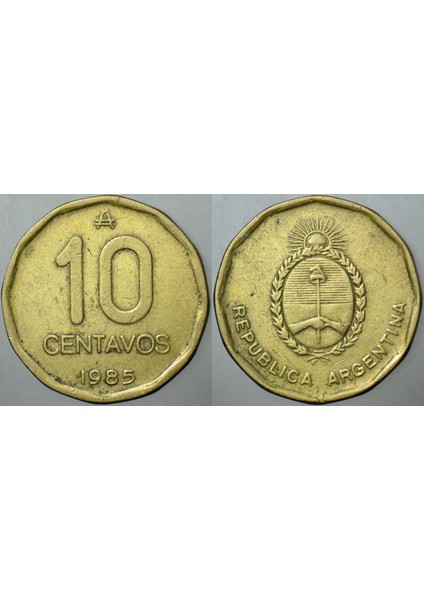 Arjantin 10 Centavos 1985 Bu Tipin Basıldığı Ilk Yıl.