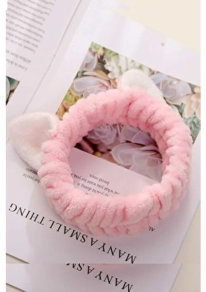 Peluş Kulaklı Makyaj ve Banyo Bandı