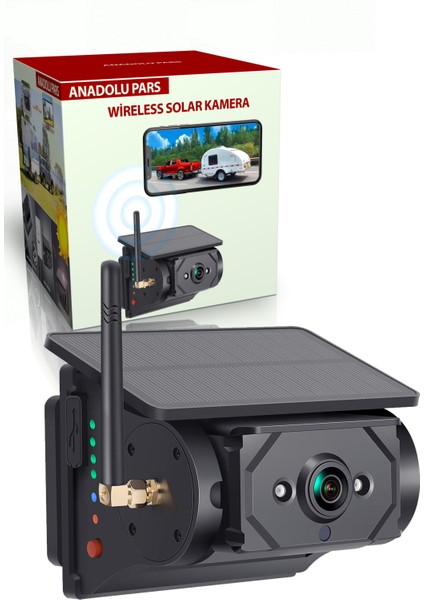 - CR18 - Güneş Enerjili Güvenlik Kamerası Şarjlı ve Manyetik Tabanlı Montaj Gerektirmeyen Wireless Kamera Siyah