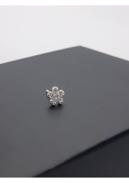 925 Ayar Gümüş Zirkon Taşlı ''papatya'' Hızma ( 5 mm ) fırsatları