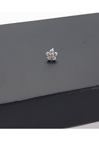 925 Ayar Gümüş Zirkon Taşlı ''papatya'' Hızma ( 5 mm )