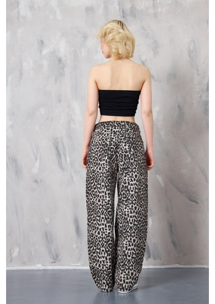 Kadın Leopar Baggy Pantolon modelleri