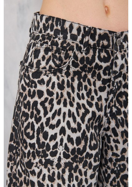 Kadın Leopar Baggy Pantolon