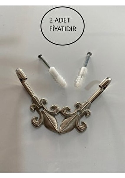 Renso Fon Perde Bağlama Demiri Askı Aparatı Metal 2 Adet Şık Görünüm ve Modern Tasarım