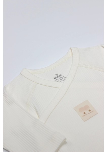 Bistyle Organic Modal Flying Balloons Kruvaze Uzun Kol Body BS17121 Ekru fırsatları