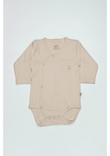 Bistyle Organik Natural Basic Style Kruvaze Uzun Kol Body BS17102 Bej