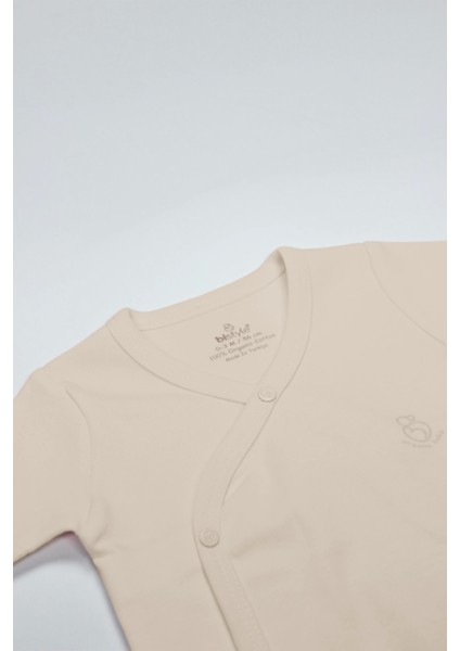 Bistyle Organik Natural Basic Style Kruvaze Uzun Kol Body BS17102 Bej fiyatları