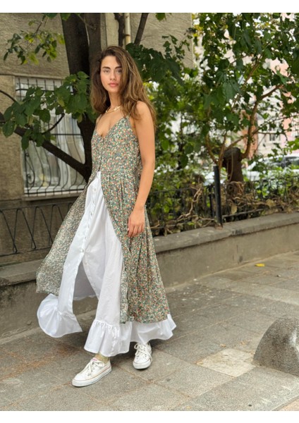 Tasarım Viktorya Dönemi Countryside Elbise Kadın Yeşil fiyatları