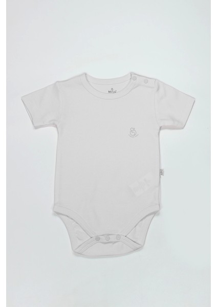 Bistyle Organik Natural Basic Style Yarım Kol Body BS17103 Beyaz