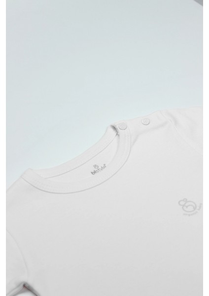 Bistyle Organik Natural Basic Style Yarım Kol Body BS17103 Beyaz fiyatları