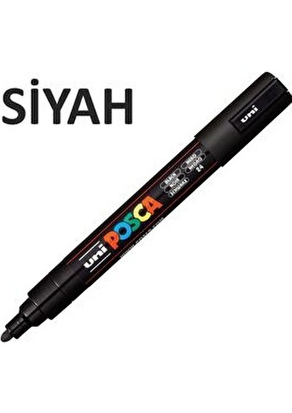 Posca Siyah Marker Pc-5m (1.8-2.5mm) Poska PC5M Pc - 5m