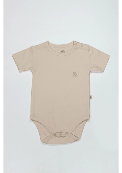 Bistyle Organik Natural Basic Style Yarım Kol Body BS17103 Bej