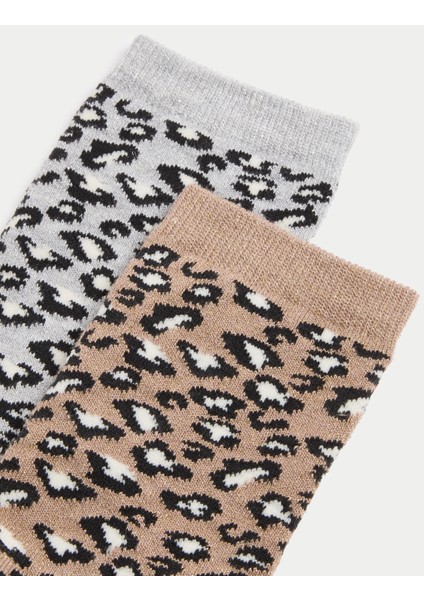 2'li Pamuk Karışımlı Bilek Boy Çorap fırsatları