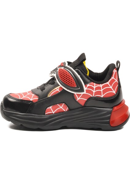 Kırmızı Siyah Cırtlı Hafif Esnek Erkek Çocuk Spor Ayakkabı 2048 P fiyatları