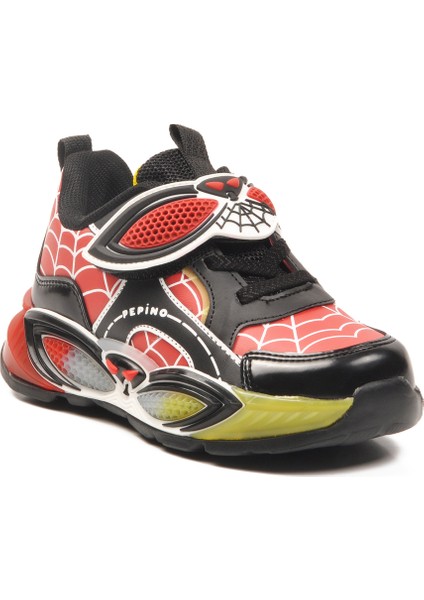 Kırmızı Siyah Cırtlı Hafif Esnek Erkek Çocuk Spor Ayakkabı 2048 P modelleri
