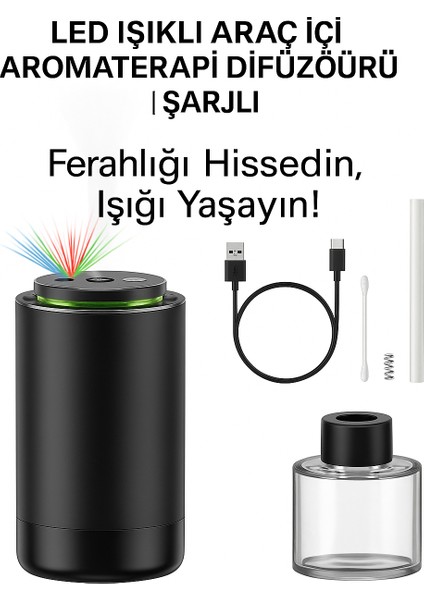 Araç Içi Koku ve Işık Sistemi Yıldızlı Gökyüzü Efekti Şarjlı Araç Parfüm Dağıtıc 50 ml