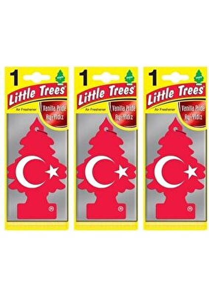 3'lü Türk Bayrağı Vanilya Aromalı Asma Oto Kokusu