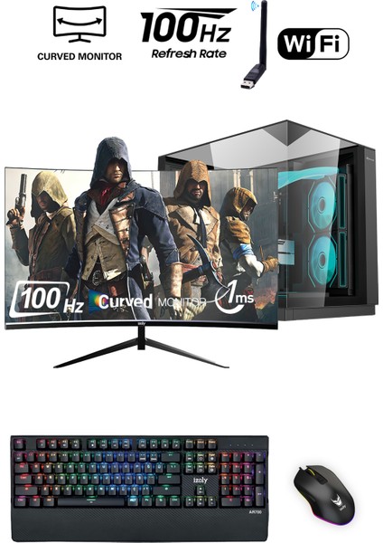 Chaotic x I3-10100F 8gb 256GB M.2 Nvme Rtx 3060 12GB 24" Oyuncu Masaüstü Bilgisayarı