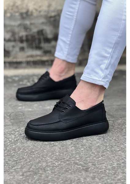 Kömür Cilt Ortopedik Taban Erkek Casual Ayakkabı