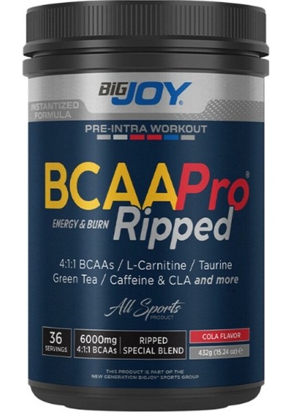 Bcaapro Ripped Bcaa L-Carnitine Taurine Caffeine Cola Aroma 432g fiyatları