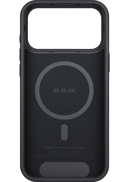 iPhone 17 Pro Uyumlu Kılıf M-Safe Şarjlı Aramid Fiber Pitaka Military-Grade Classic Seri Kapak Siyah modelleri