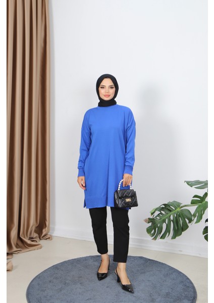 Yırtmaçlı Merserize Tunik