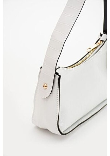 Kadın Kroko Desenli Baget Çanta