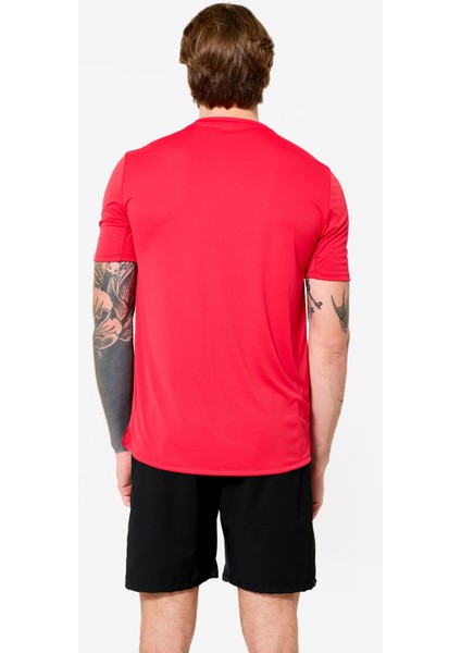 Domyos Erkek Kısa Kollu Fitness Tişörtü - Yuvarlak Yakalı - Kırmızı fırsatları