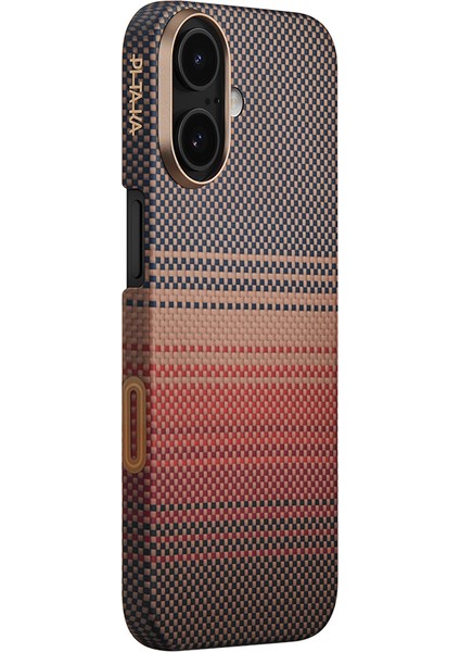 iPhone 17 Uyumlu Kılıf M-Safe Şarjlı Aramid Fiber Pitaka Tactile Woven Sunset-Moonrise Serisi Kahve fiyatları