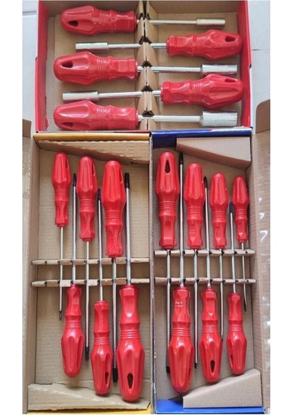 18 Parça Lokma - Torx - Düz ve Yıldız Tornavida Seti Takımı
