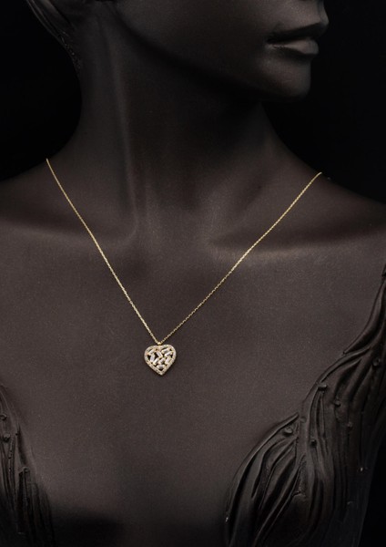 Bagetli Kalp 14 Ayar Altın Kolye fiyatları