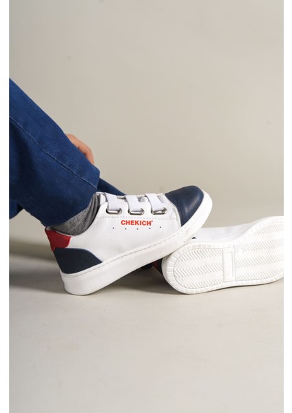 Montana Lastikli Ortopedik Günlük Çocuk Ayakkabısı Lacivert Beyaz Kırmızı modelleri