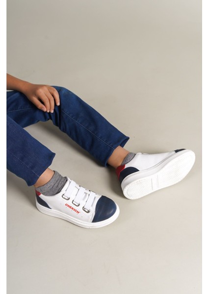 Montana Lastikli Ortopedik Günlük Çocuk Ayakkabısı Lacivert Beyaz Kırmızı fırsatları