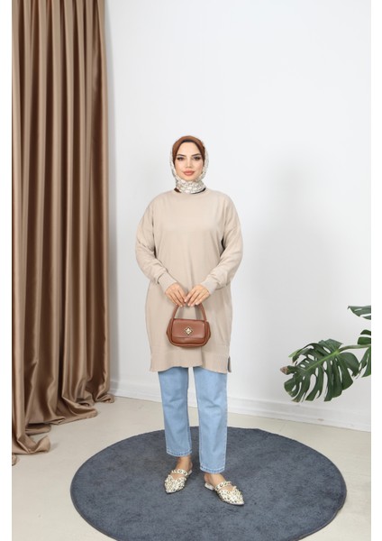 Yırtmaçlı Merserize Tunik