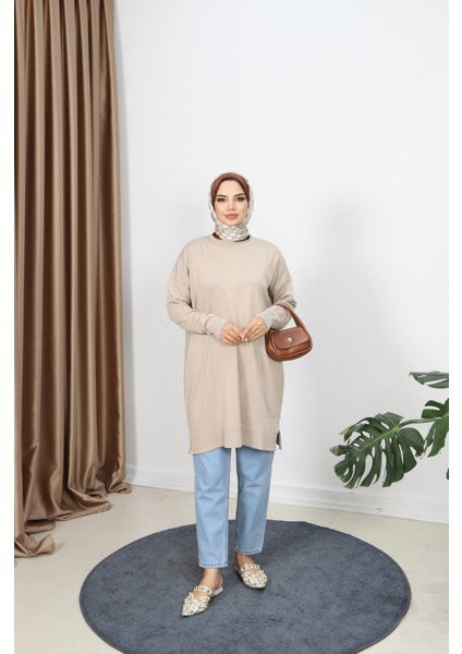 Yırtmaçlı Merserize Tunik fiyatları