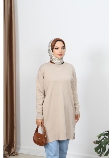 Yırtmaçlı Merserize Tunik modelleri