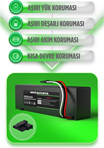 Xiaomi Mi Vacuum Mop Pro Uyumlu Akıllı Robot Süpürge Bataryası 14.8V 3200MAH Pil Model: STYTJ02YM fiyatları