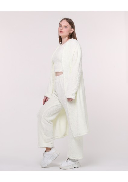 Welsoft Kumaş Beyaz Alt Üst Kimono Takımı fiyatları