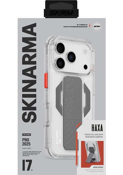 iPhone 17 Pro Max Uyumlu Kılıf Skinarma M-Safe Şarjlı Airbag Tasarımlı Standlı Haxa Kapak Şeffaf indirimleri